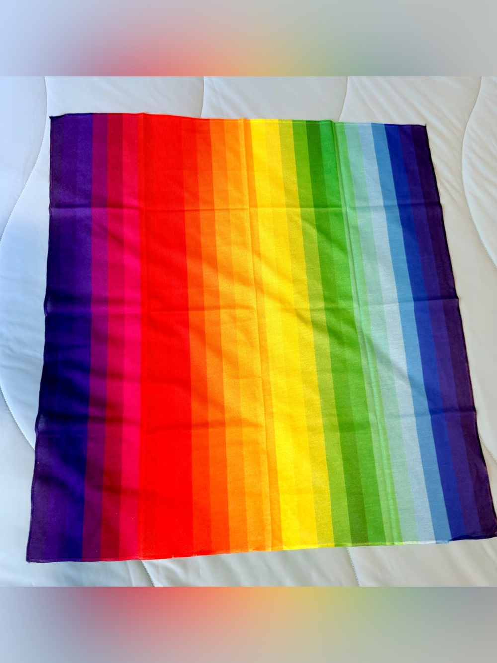 Rainbow Gradient Bandana 22x22 Colorful Stripe Print New